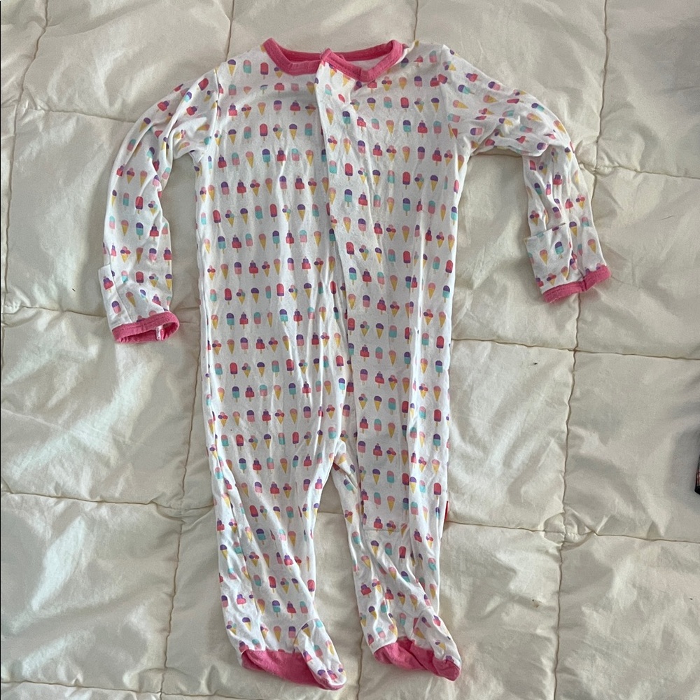Magnetic Me Pajamas with Pink Trim and Popsicle Print, 0-3m
